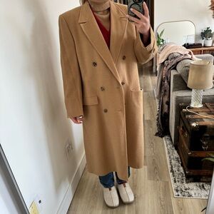 Elegant Camel Double-Breasted Trench Coat